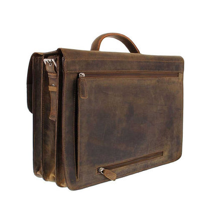 Plevier Retro Zeppelin Laptoptas 3 vaks 17.3" bruin