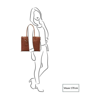 Castelijn & Beerens Carisma Laptop Schoudertas 15.6" + tablet cognac