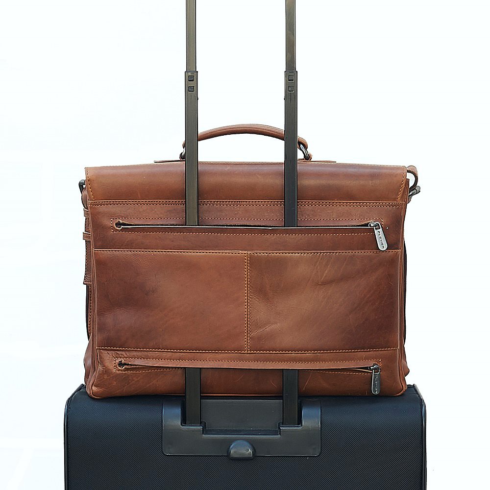 Plevier Navigator Decca Briefcase 2 compartments 17.3" brown