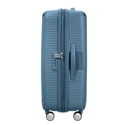 American Tourister Soundbox Spinner 77 Expandable stone blue