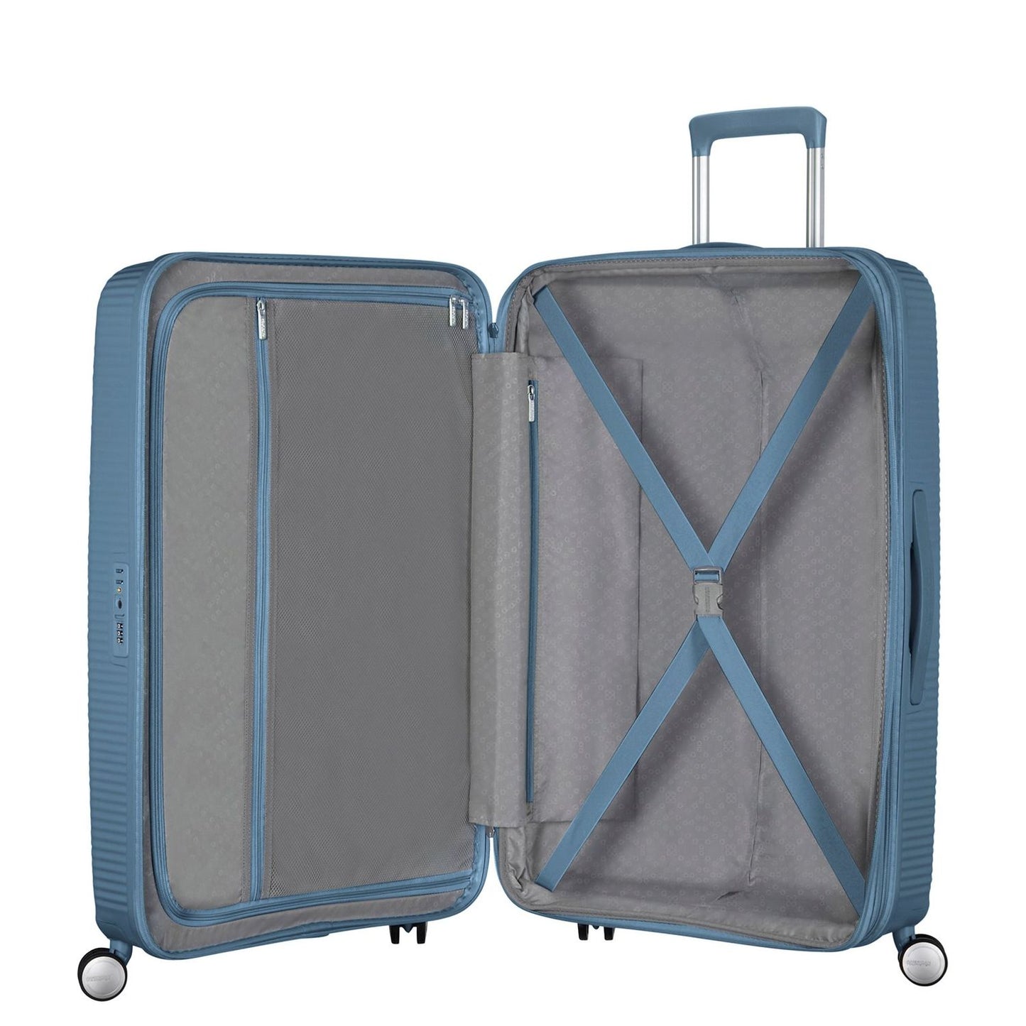 American Tourister Soundbox Spinner 77 Expandable stone blue