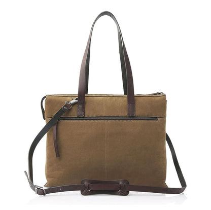 Castelijn & Beerens Nubuck Schoudertas 15.6" RFID taupe