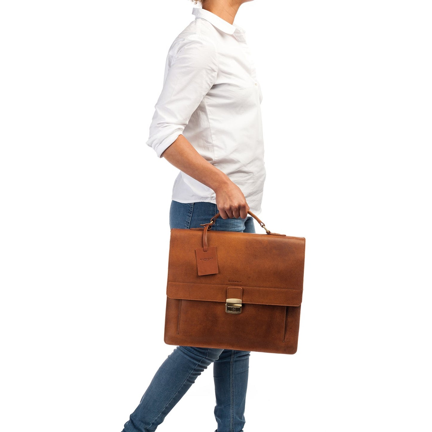 Burkely Scott Vintage Briefcase 2 Compartment cognac