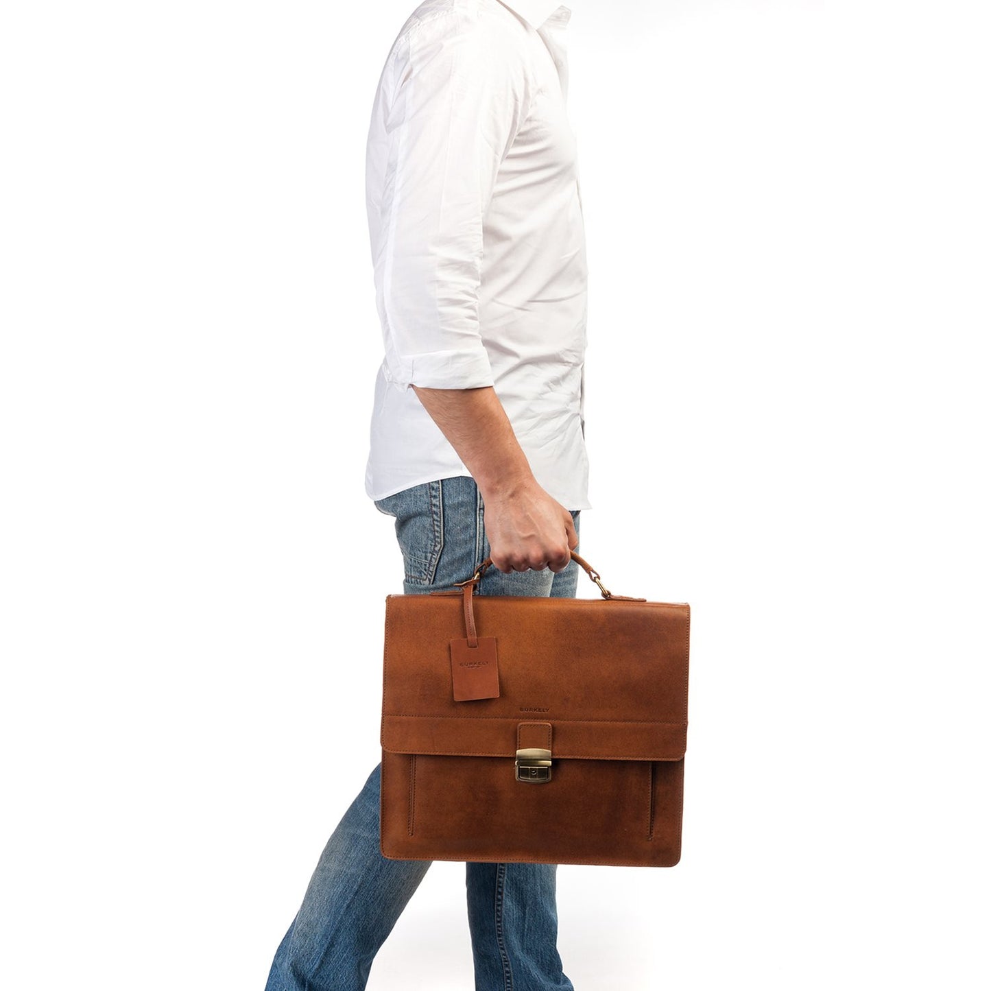 Burkely Scott Vintage Briefcase 2 Compartment cognac