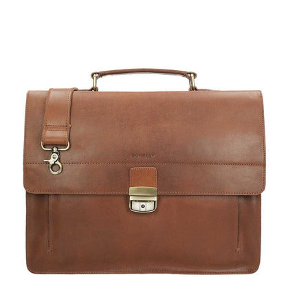 Burkely Scott Vintage Briefcase 2 Compartment cognac