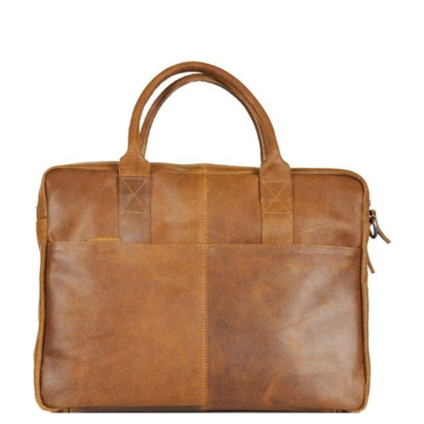 DSTRCT Limited Double Zip 15'' Laptoptas + sleutelhanger cognac