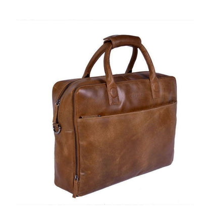 DSTRCT Fletcher Street Business Laptoptas 17.3 inch + Sleutelhanger cognac