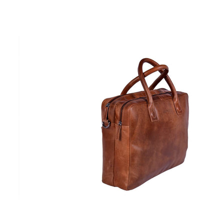 DSTRCT Fletcher Street Business Laptoptas 15.6 inch + Sleutelhanger cognac