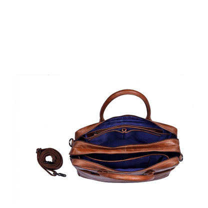 DSTRCT Fletcher Street Business Laptoptas 15.6 inch + Sleutelhanger cognac