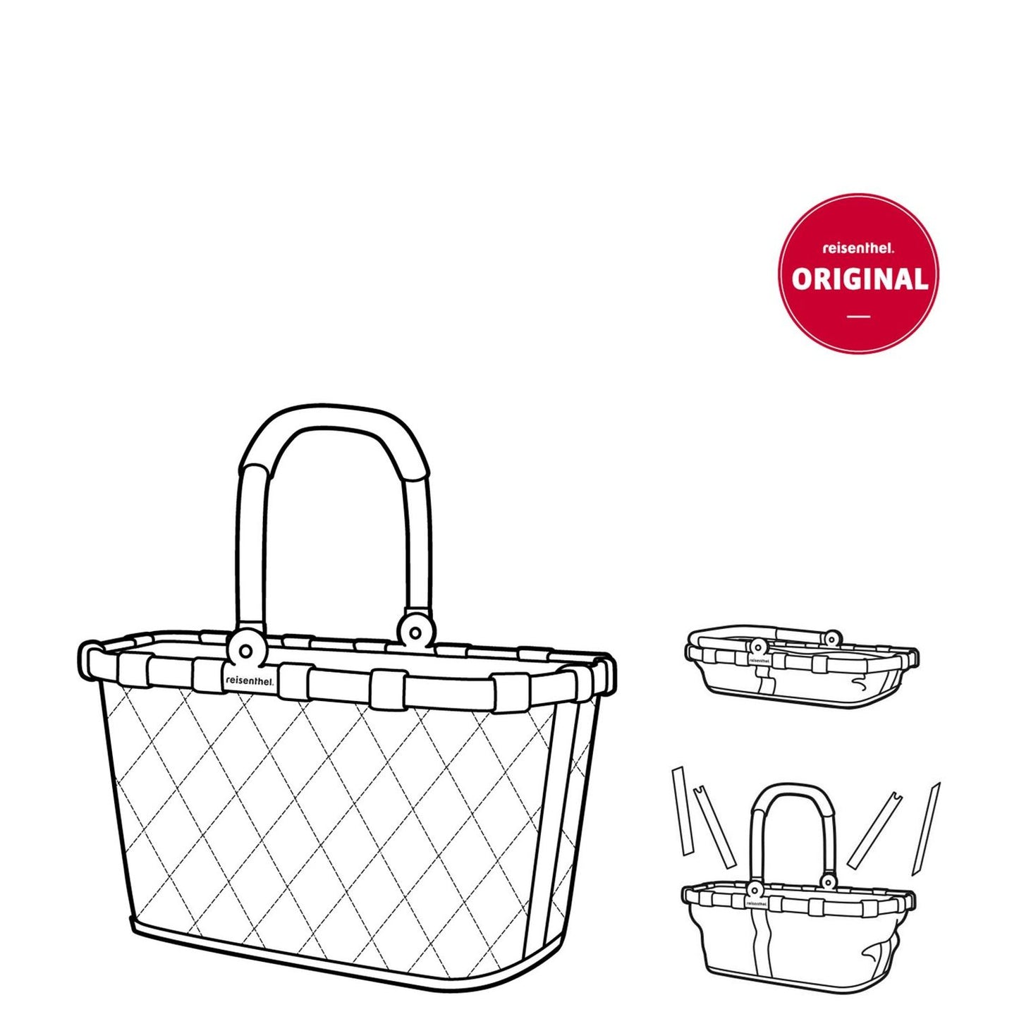 Reisenthel Shopping Carrybag frame rhombus midnight gold