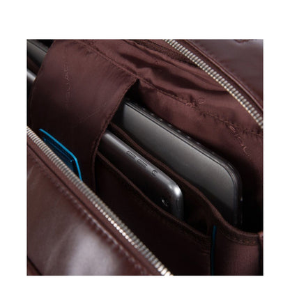 Piquadro Black Square Briefcase with wheels brown