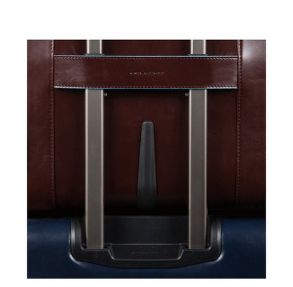 Piquadro Black Square Briefcase with wheels brown