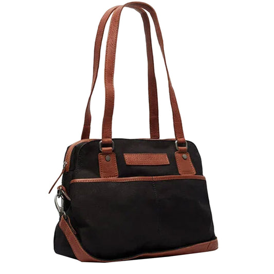 The Chesterfield Brand Milora Washed Canvas Shoulderbag black
