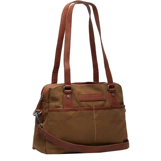 The Chesterfield Brand Milora Washed Canvas Shoulderbag olive green