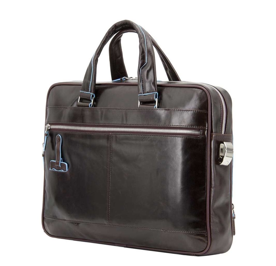 Piquadro Blue Square Organized Laptop & iPad Case brown