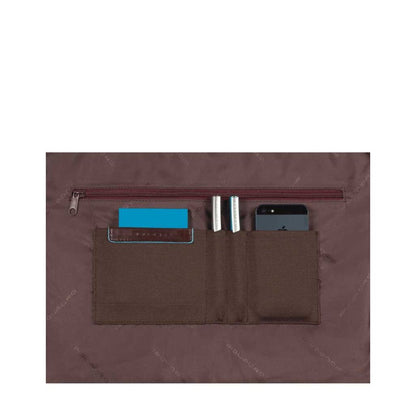 Piquadro Blue Square Exp. Computer Portfolio Briefcase mahogany