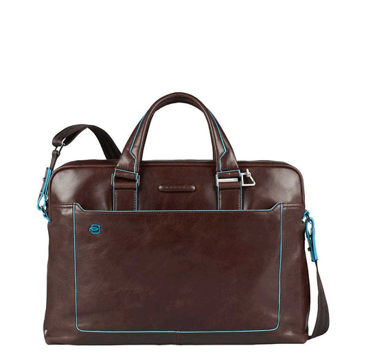 Piquadro Blue Square Computer Portfolio Briefcase 15'' mahogany