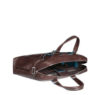 Piquadro Blue Square Computer Portfolio Briefcase 15'' mahogany