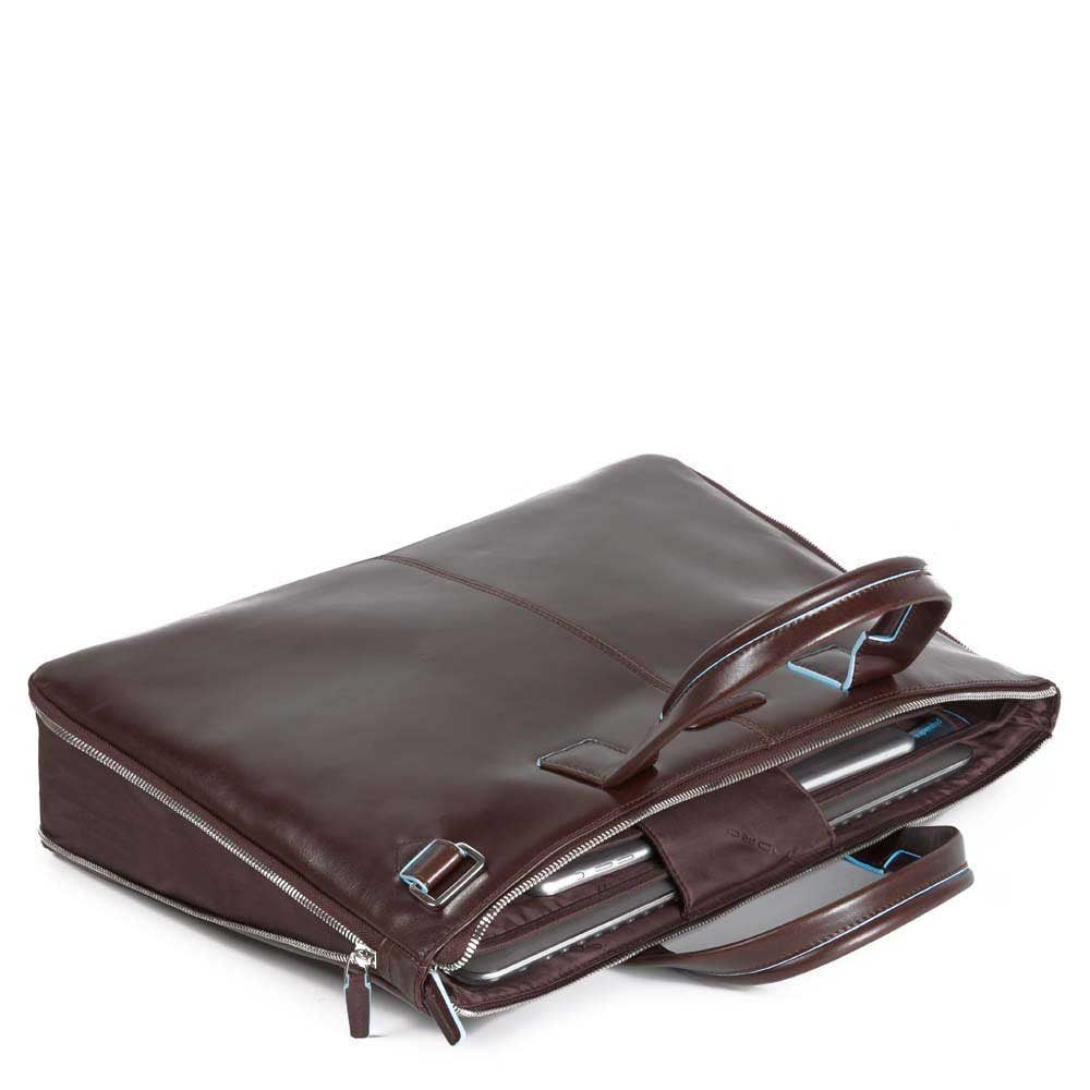 Piquadro Blue Square Expandable Slim Computer Bag 15.6" mocha