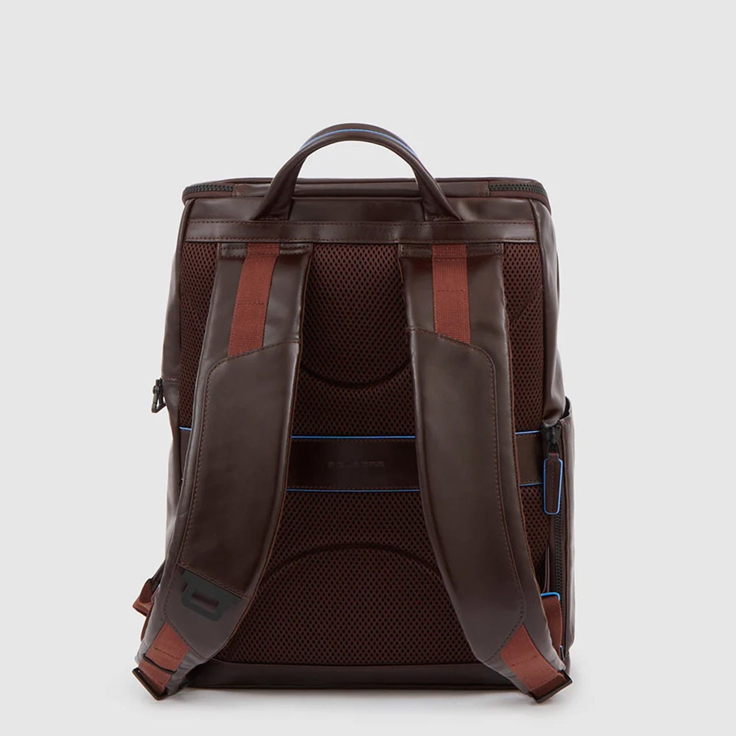 Piquadro Blue Square Backpack Two Front Pockets brown