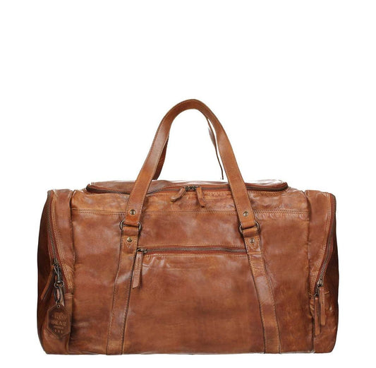 Bear Design Cow Lavato Weekendtas cognac