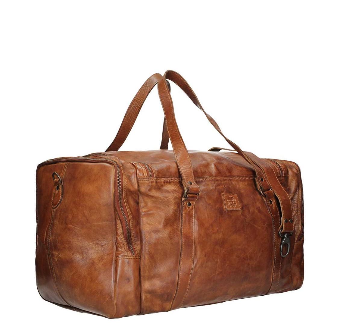Bear Design Cow Lavato Weekendtas cognac