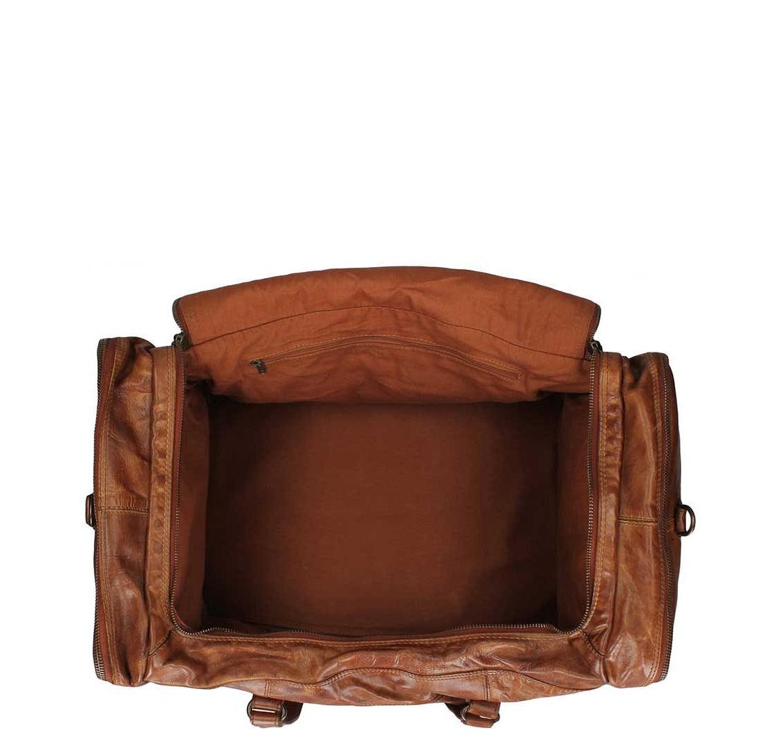 Bear Design Cow Lavato Weekendtas cognac