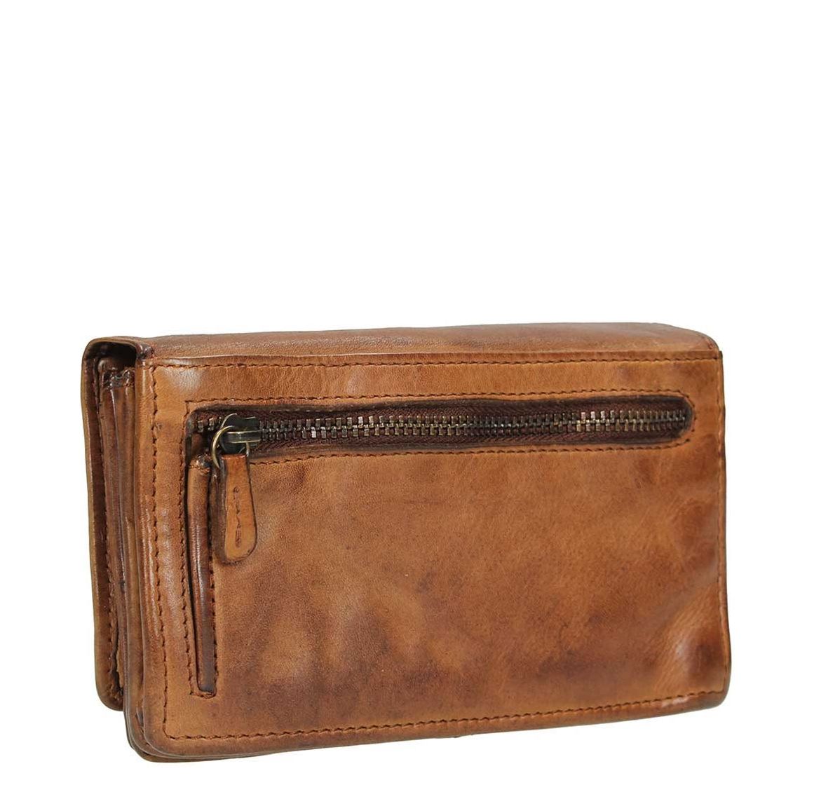 Bear Design Cow Lavato Dames Portemonnee 12cc cognac
