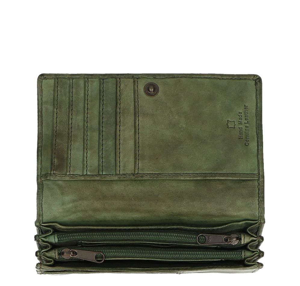 Bear Design Cow Lavato Dames Portemonnee 12cc olive green