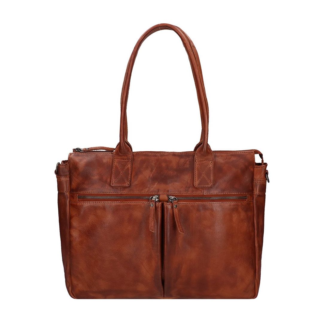 Bear Design Callisto Pelle Binni Laptopschoudertas cognac