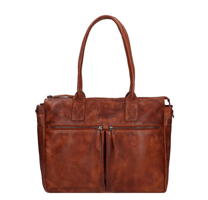Bear Design Callisto Pelle Binni Laptopschoudertas cognac