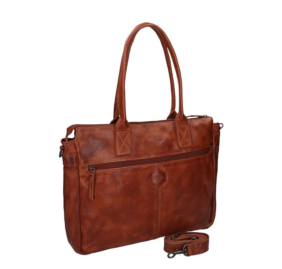 Bear Design Callisto Pelle Binni Laptopschoudertas cognac