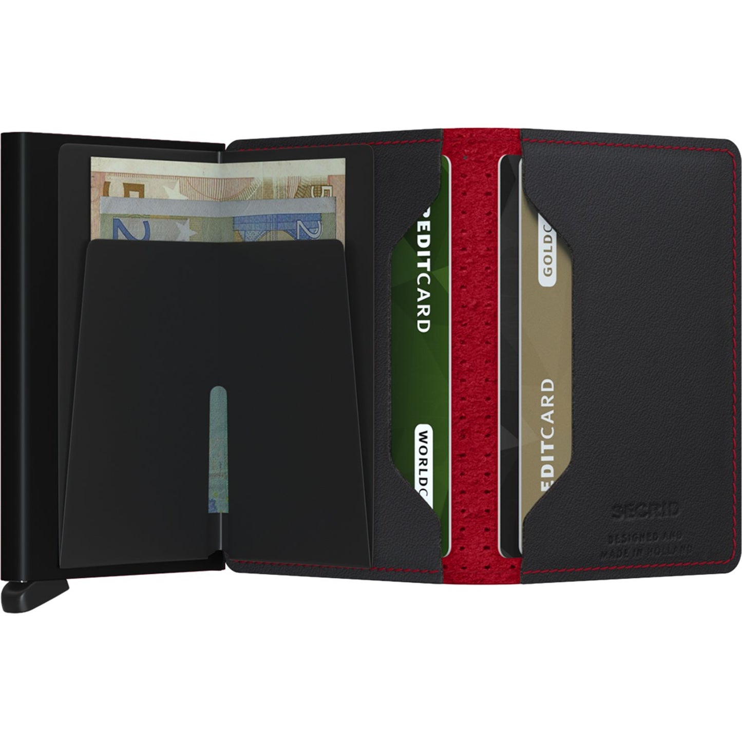 Secrid Slimwallet Portemonnee Perforated black & red