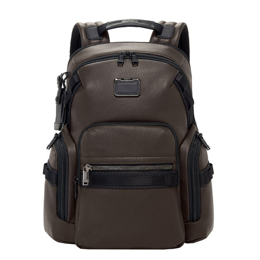 TUMI Alpha Bravo Nathan Navigation Backpack Leather dark brown