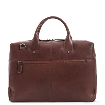 Plevier Basalt Leren Enkelvaks Laptoptas 15.6'' bruin
