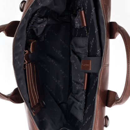 Plevier Basalt Leren Enkelvaks Laptoptas 15.6'' bruin