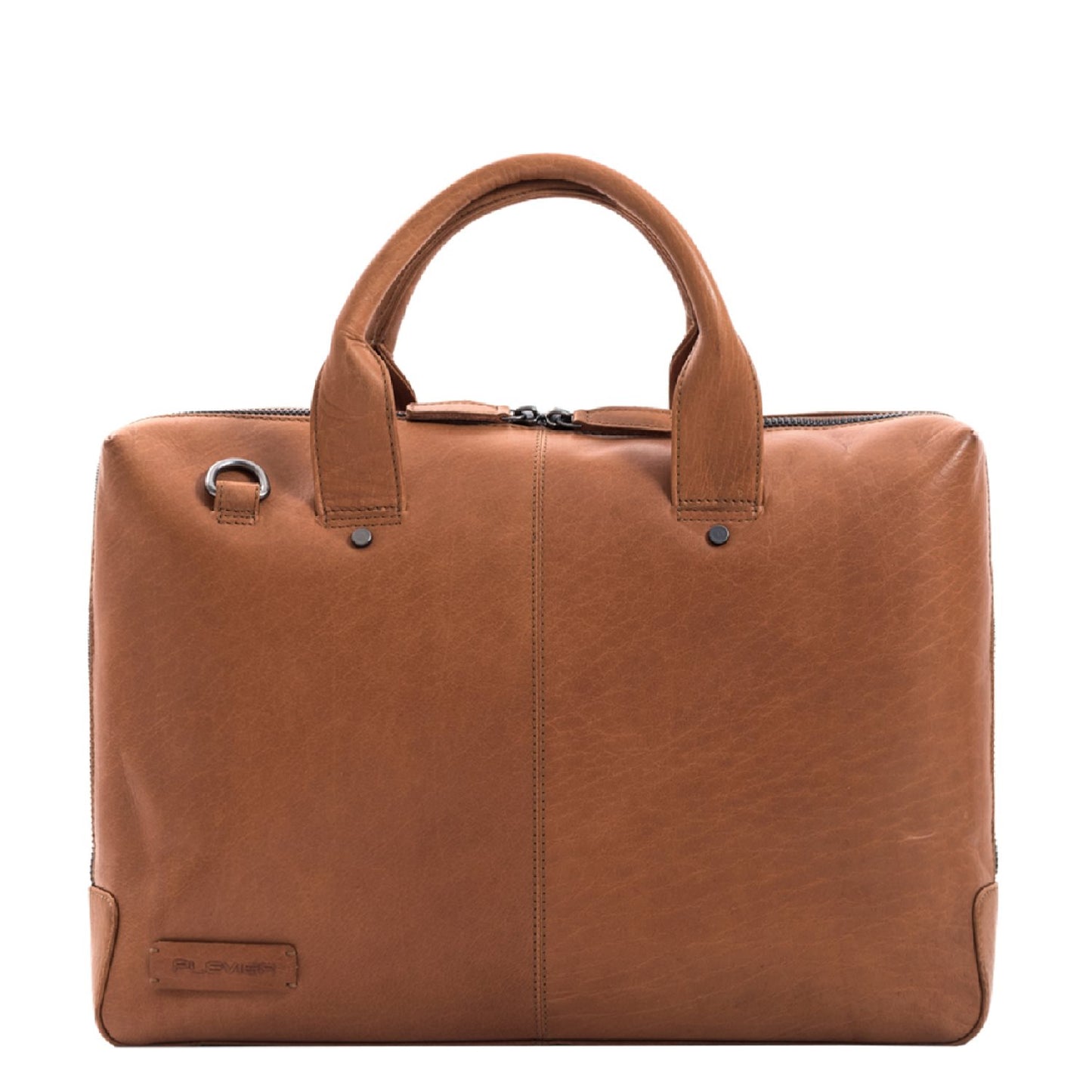 Plevier Basalt Leather Single Compartment Laptop Bag 15.6'' cognac