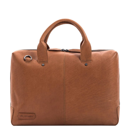 Plevier Basalt Leren Enkelvaks Laptoptas 15.6'' cognac