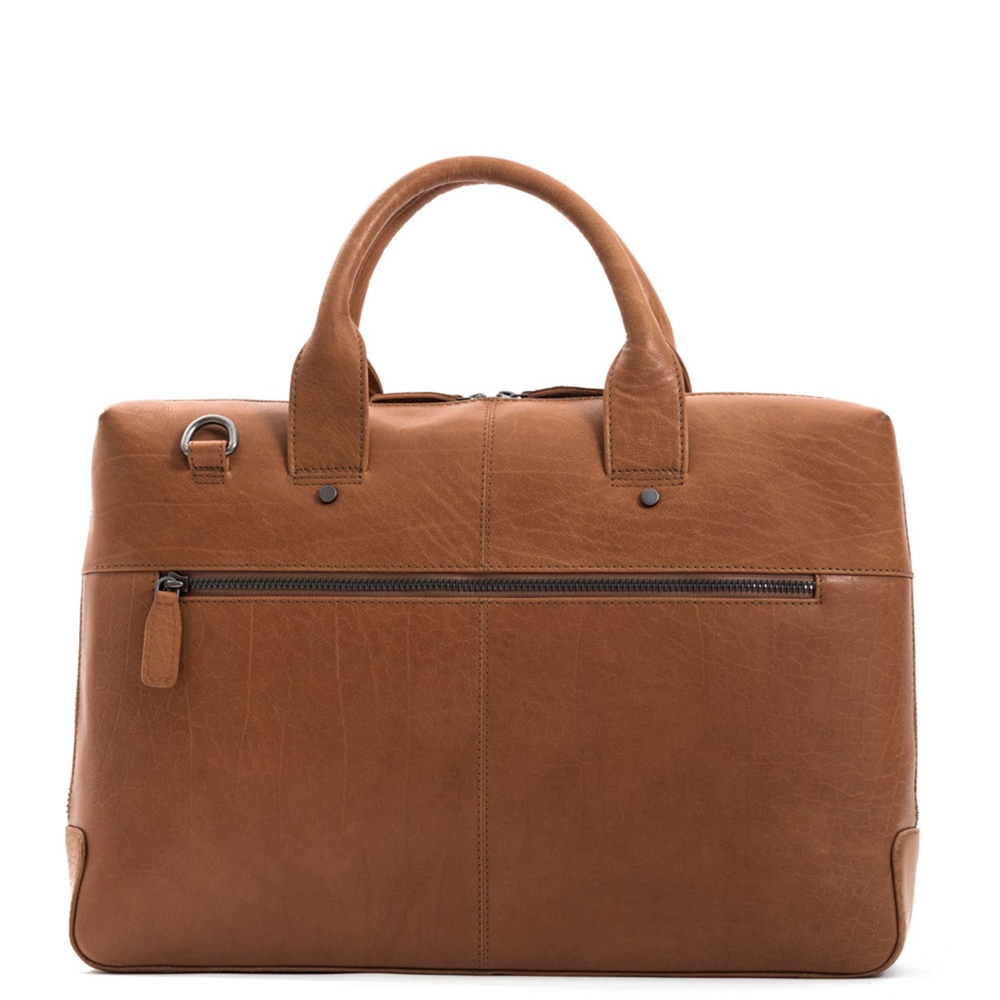 Plevier Basalt Leather Single Compartment Laptop Bag 15.6'' cognac