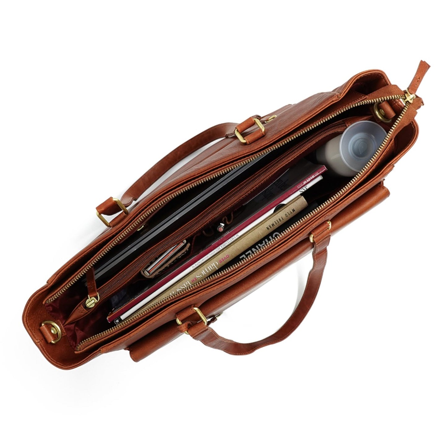MOSZ Denise Workbag 15.6" plain cognac