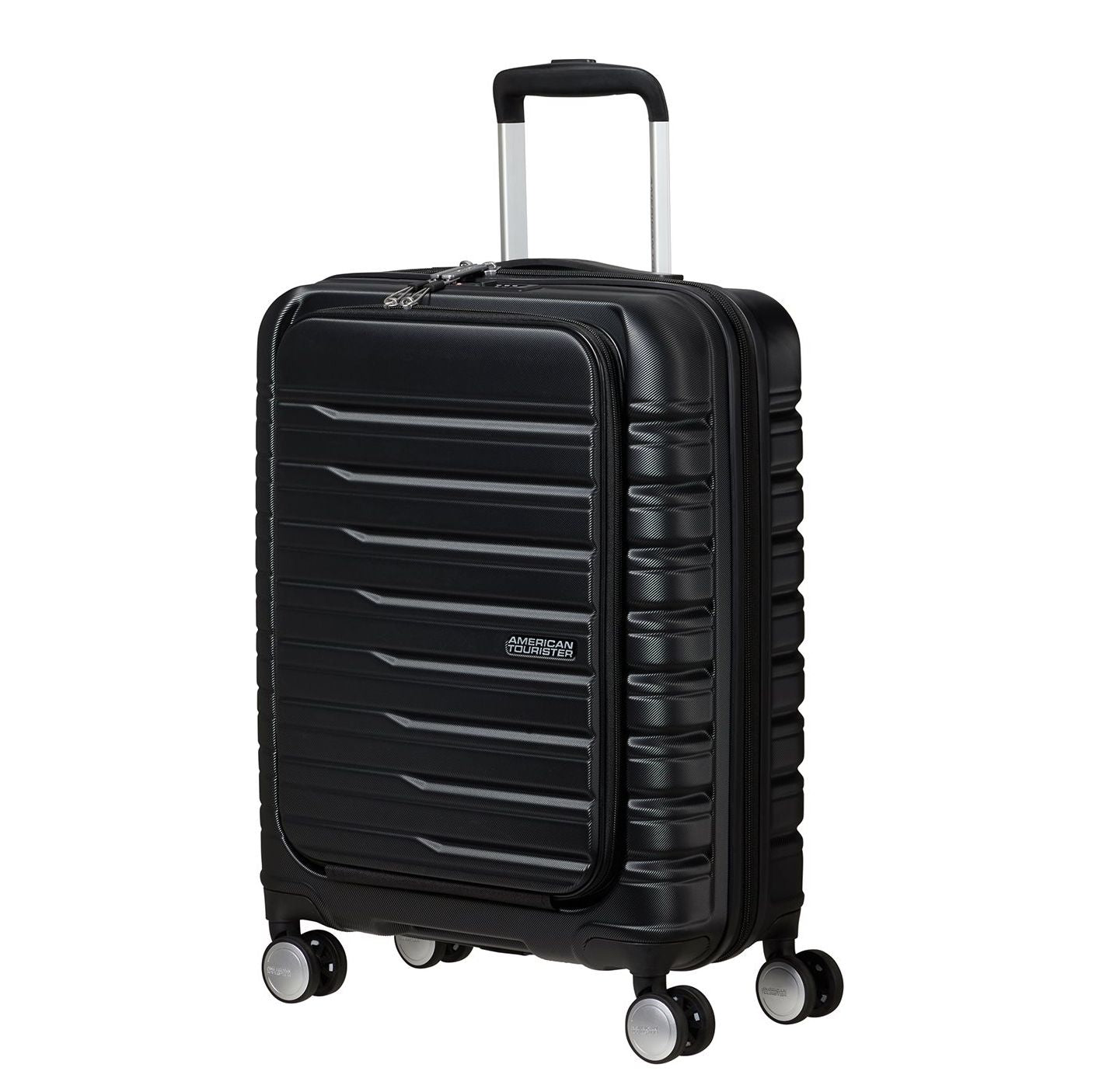 American Tourister Flashline Spin. 55/20 Frontloader Cabin Trolley shadow black