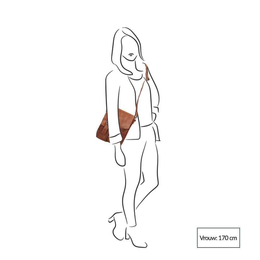 Bear Design Cow Lavato Shoulder bag cognac