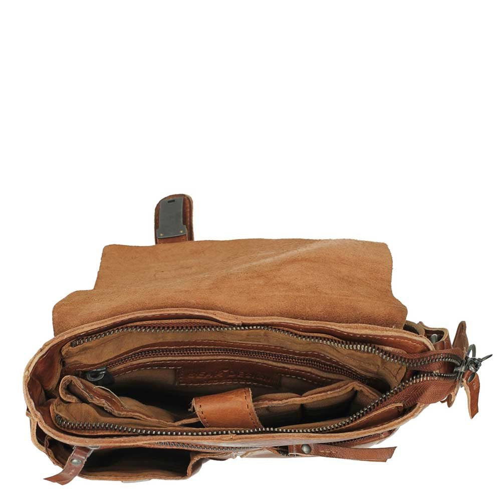 Bear Design Cow Lavato Shoulder bag cognac