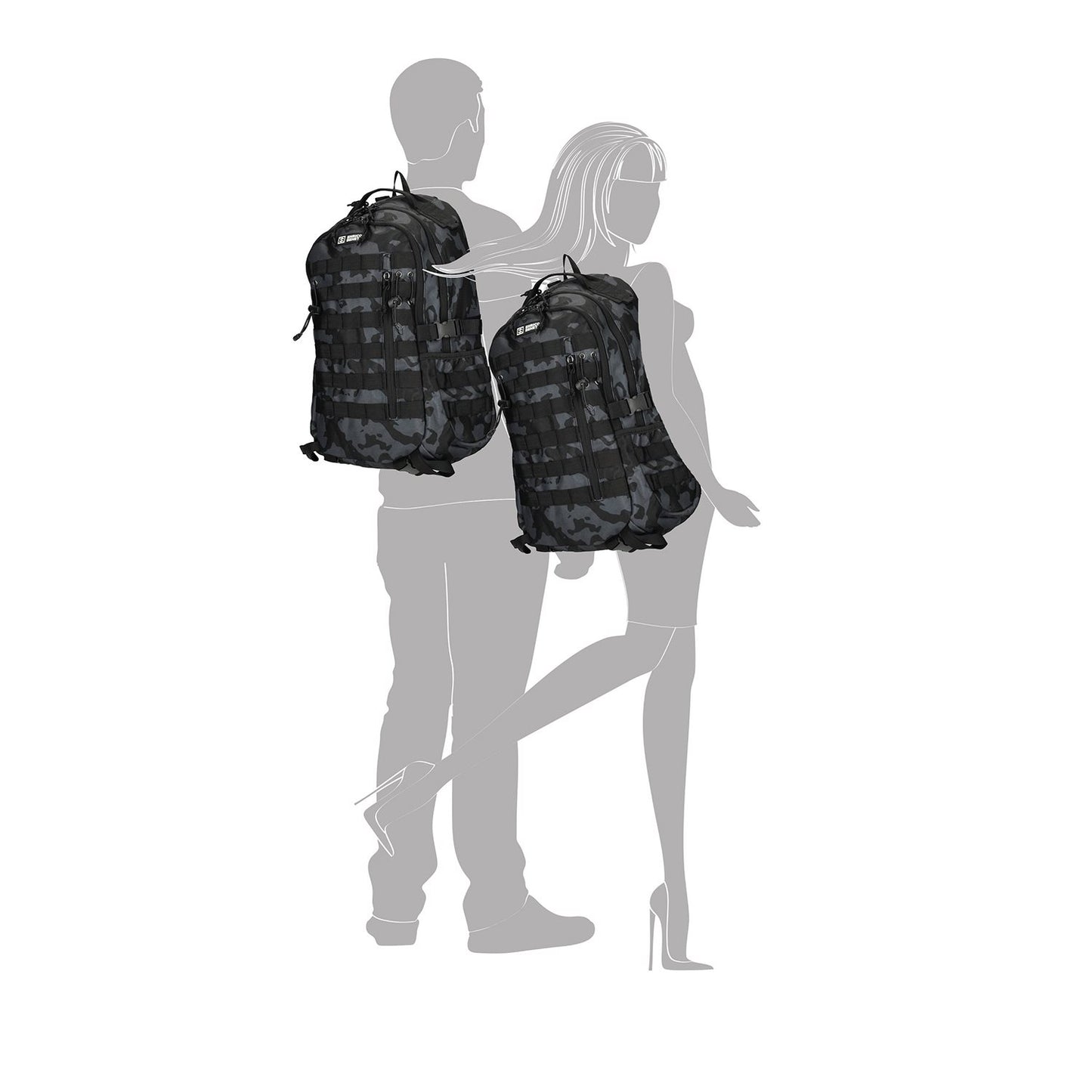 Enrico Benetti Arizona Laptop Backpack 17" black camouflage