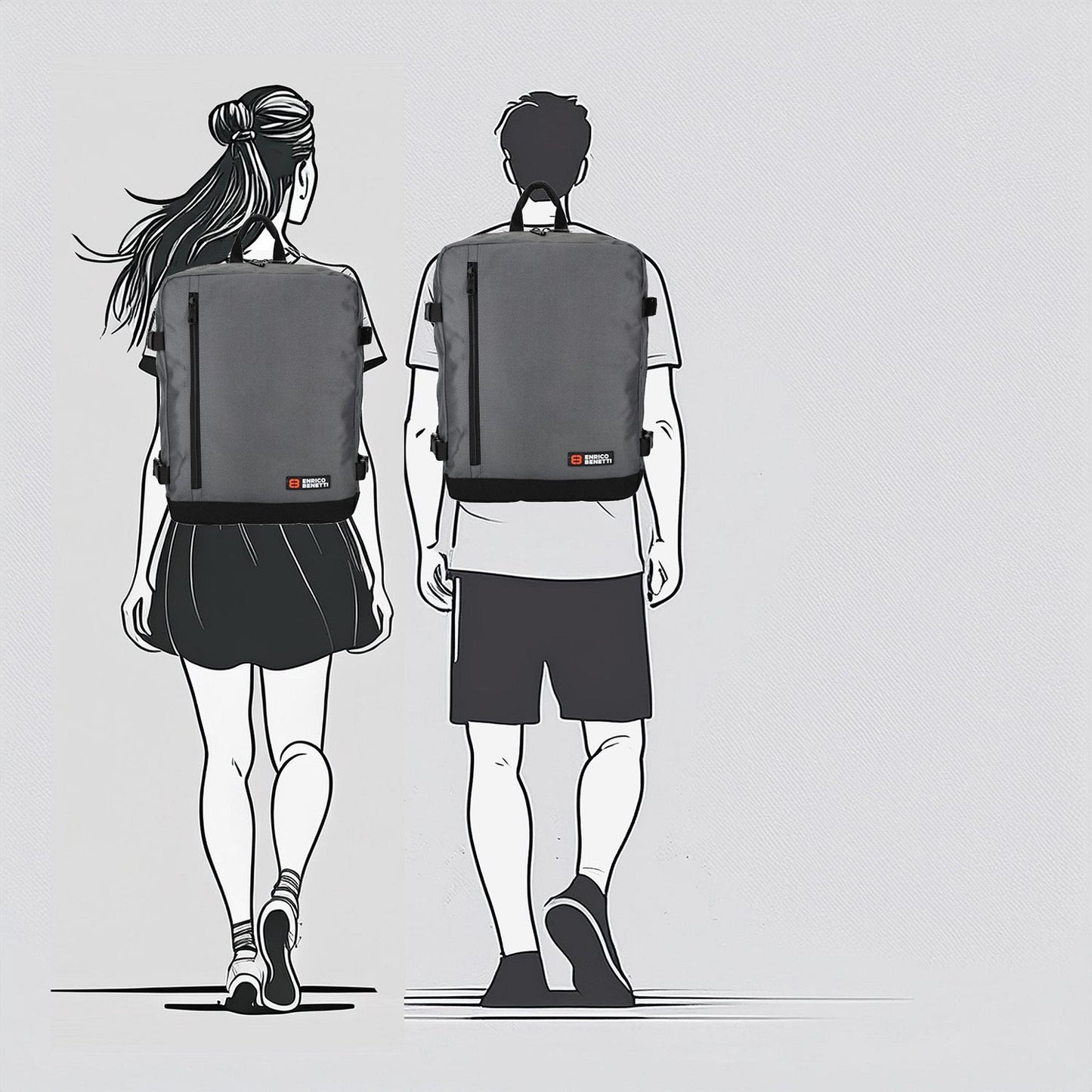 Enrico Benetti Amsterdam Cabin Backpack 17" grey