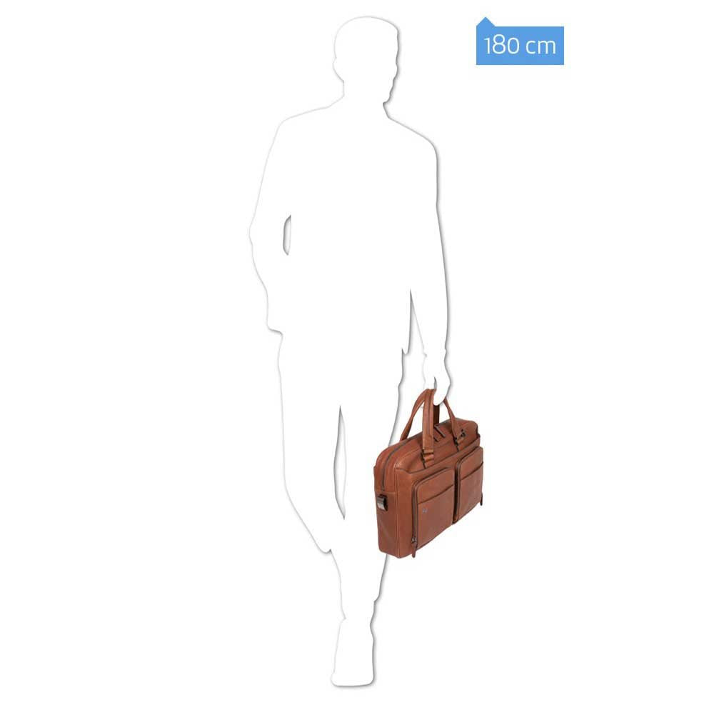 Piquadro Black Square Computer Briefcase 15" tobacco