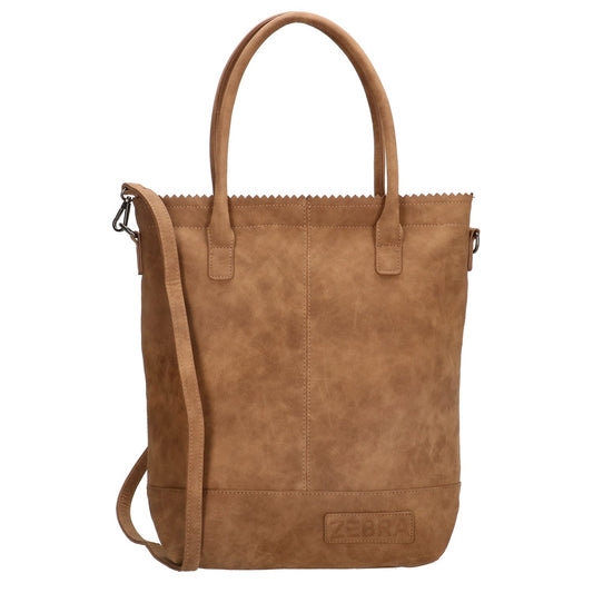 Zebra Trends Kartel Met Rits Shopper camel