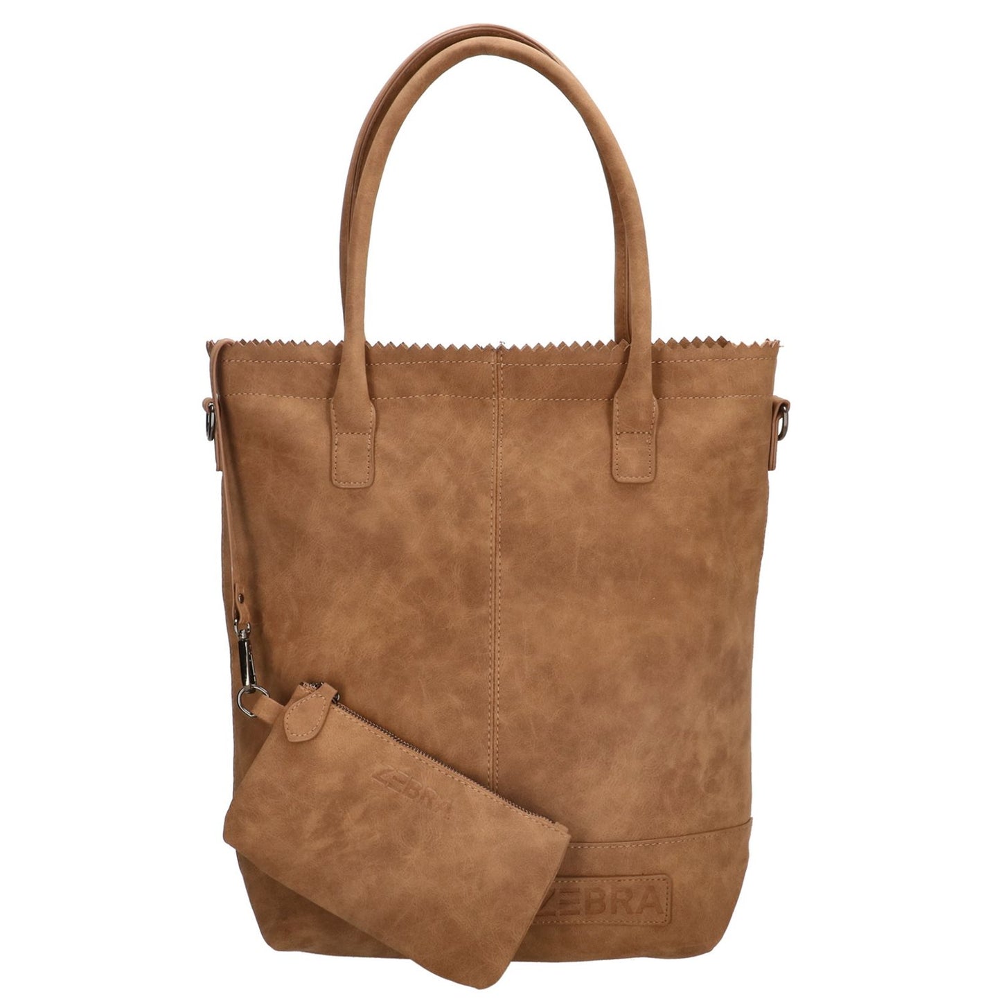 Zebra Trends Kartel Met Rits Shopper camel