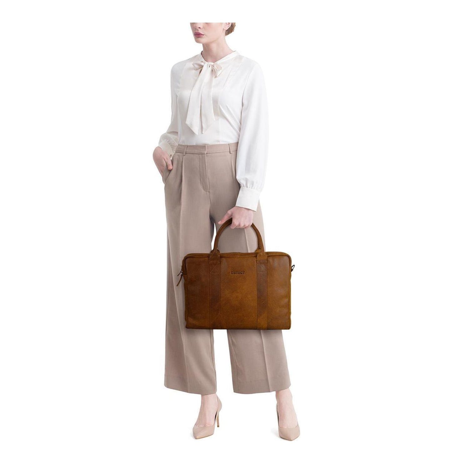 DSTRCT Limited Double Zip 15'' Laptoptas cognac