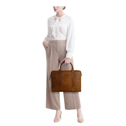 DSTRCT Limited Double Zip 15'' Laptoptas cognac